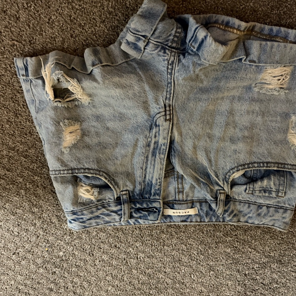 PacSun Light Blue Distressed Jean Shorts